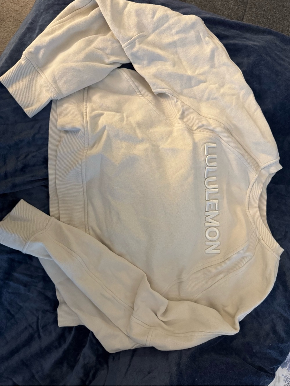 lululemon athletica Women's Cream Embossed Logo Crew Sweatshirt